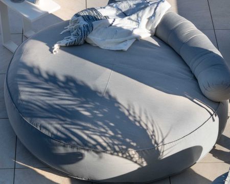Lettino tondo ultra-umido grigio chiaro diametro 1m80 "Saint Tropez