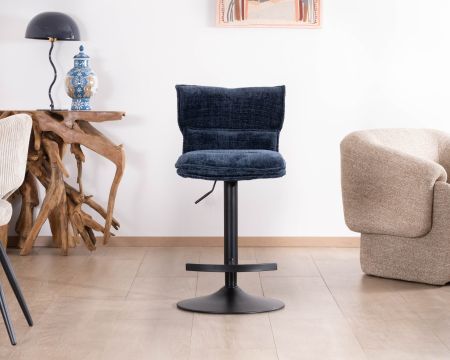 Set di 2 seggioloni trapuntati "Topley" regolabili in altezza in tessuto blu notte