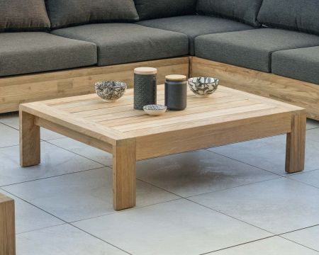 Tavolino rettangolare da esterno in teak "Zenith" 110 cm