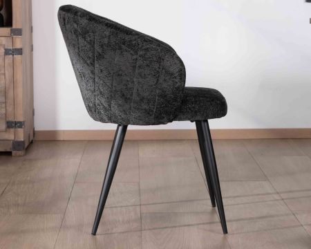 Set di 2 sedie contemporanee avvolgenti in tessuto "Kandy" nero