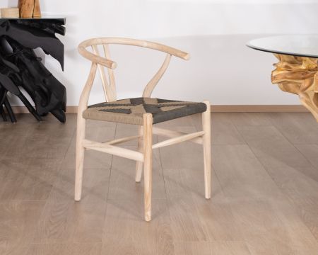 Set di 2 raffinate e originali sedie da pranzo in teak di recupero "Exo'teak