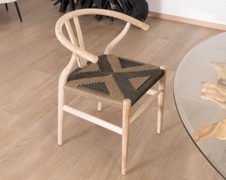 Set di 2 raffinate e originali sedie da pranzo in teak di recupero "Exo'teak