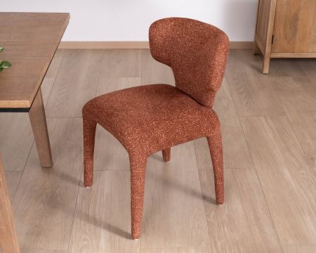 Set di 2 sedie contemporanee con imbottitura completa in tessuto terracotta "Milano