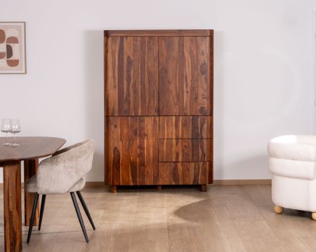 Cassettiera a 3 ante in palissandro 120 cm