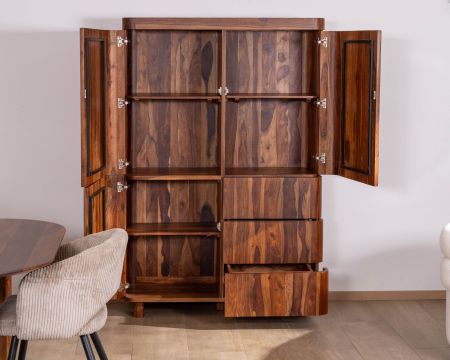 Cassettiera a 3 ante in palissandro 120 cm