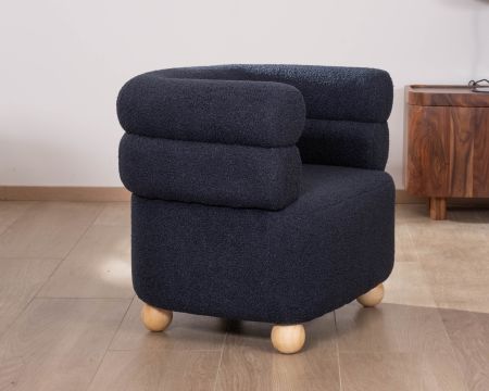 Poltroncina avvolgente "Wala" in tessuto blu scuro