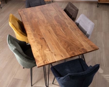 Tavolo da pranzo "Wendy" da 180 cm in legno di acacia con gambe in metallo