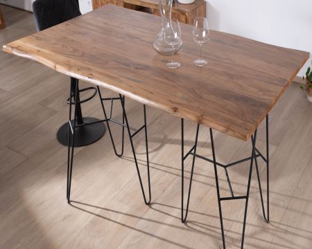 Tavolo da pranzo Wendy" 160 cm in acacia con gambe in metallo