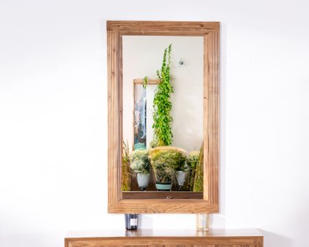 Telaio in acacia massiccia "Wendy" 120x70 cm con finitura striata