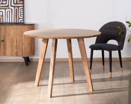 Tavolo rotondo in acacia in stile retrò "Boomer", diametro 100 cm