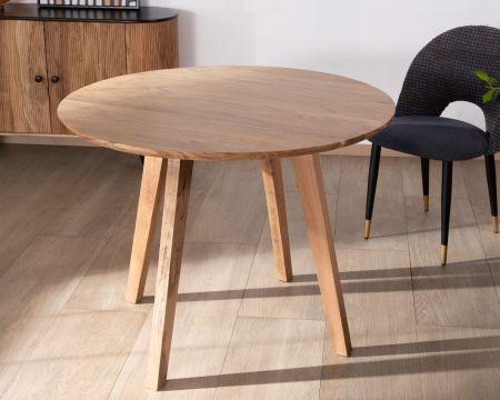Tavolo rotondo in acacia in stile retrò "Boomer", diametro 100 cm