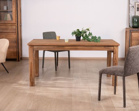 Tavolo da pranzo allungabile "Kayoa" da 160 a 210 cm in teak massiccio di recupero, stile autentico
