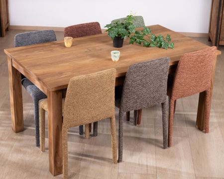 Tavolo da pranzo allungabile "Kayoa" da 160 a 210 cm in teak massiccio di recupero, stile autentico