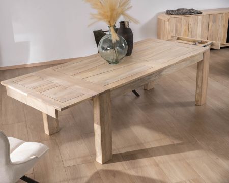 Tavolo da pranzo allungabile in mango "Jappy" da 160 a 250 cm
