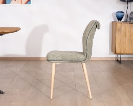Sedia dal design chic e contemporaneo "Osmo" in tessuto impermeabile verde giada 