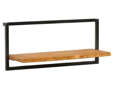 Scaffale a 1 ripiano "Ulva" in teak rigenerato e metallo