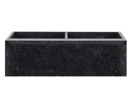 Grande lavello doppio "Grand Chef" in pietra naturale nera