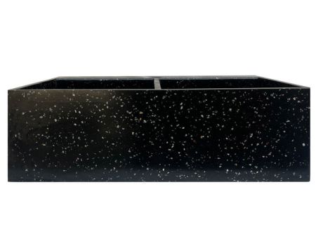 Grande lavello doppio in terrazzo nero