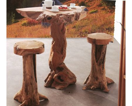 Sgabello da bar Casita "Farmer" in teak massiccio