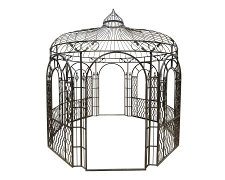 Gazebo rotondo in ferro battuto "Gardénia", diametro 2m85