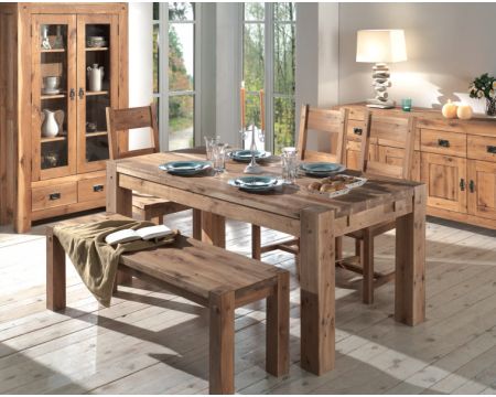 Tavolo da pranzo rettangolare in rovere massiccio "Lodge Casita" 180 cm