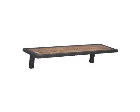 Scaffale in metallo antracite e legno massiccio "Black Cook", 60 cm