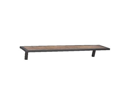 Mensola industriale da parete in metallo e legno "Black Cook", lunghezza 90 cm