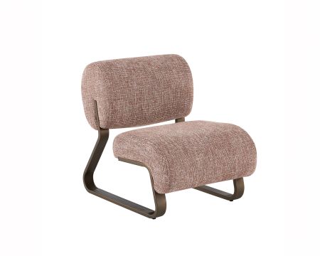 Poltrona dal design retrò "Luno" con struttura in metallo color bronzo