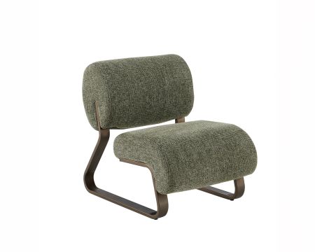 Poltrona dal design retrò "Luno" con struttura in metallo color bronzo