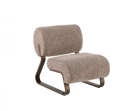 Poltrona dal design retrò "Luno" con struttura in metallo color bronzo