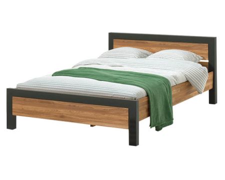 Letto per 2 persone in metallo e legno massiccio stile fabbrica "Catania" Casita