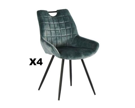 Set di 4 sedie da pranzo Casita "Dina" blu e nere