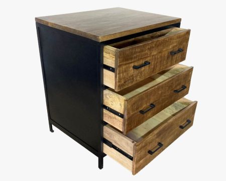 Armadio a 3 cassetti "Atelier" per cucine in legno e metallo in stile industriale