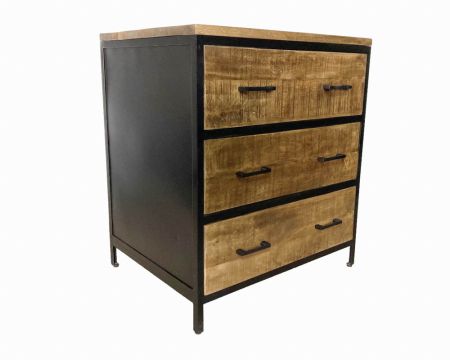 Armadio a 3 cassetti "Atelier" per cucine in legno e metallo in stile industriale