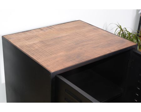 Mobile da bagno industriale in metallo nero 