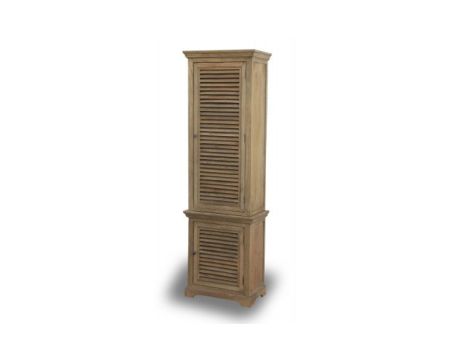 Colonna bagno in legno massiccio "Persienne" con apertura diritta