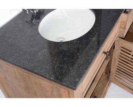 Mobiletto da bagno "Persienne" 150 cm con bulloni in cremonese e maniglie in marmo