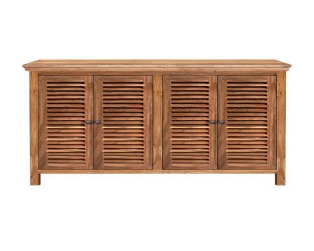 Credenza "Kerala" a 4 ante in stile coloniale in legno naturale