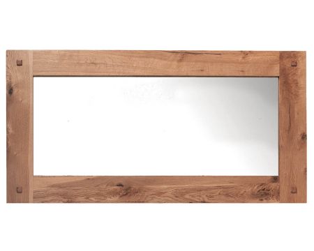 Specchio con cornice in rovere massiccio oliato "Lodge Casita" 150x80cm