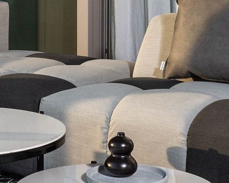 Divano per esterni ad angolo retto dal design bicolore "Lazy Beach" in tessuto Sunbrella