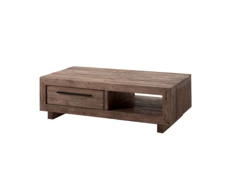 Tavolino da caffè Casita "Oregon" in teak massiccio di recupero e metallo