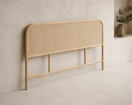 Testata "Solira" 140 cm in rattan, stile naturale e raffinato