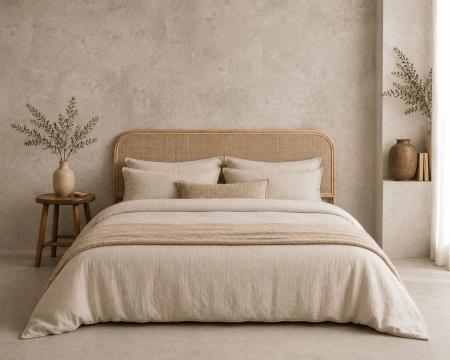 Testata "Solira" 140 cm in rattan, stile naturale e raffinato