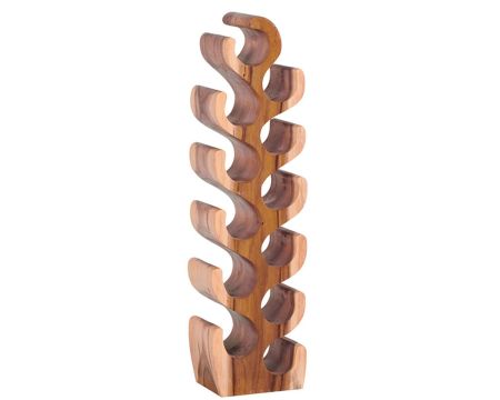 Grande portabottiglie da tavolo con 12 scomparti in suar, dal design scultoreo