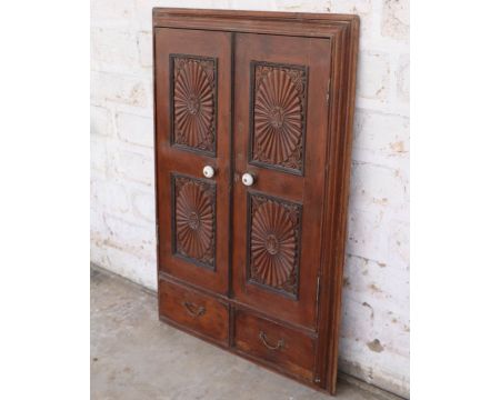 Porta indiana a 2 ante in legno invecchiato con elegante motivo "Vieille Porte"