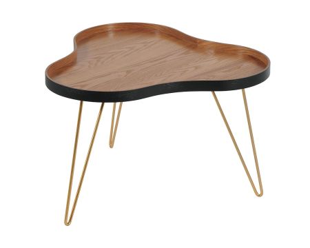 Tavolino retro scandinavo "Popy" in nero e oro
