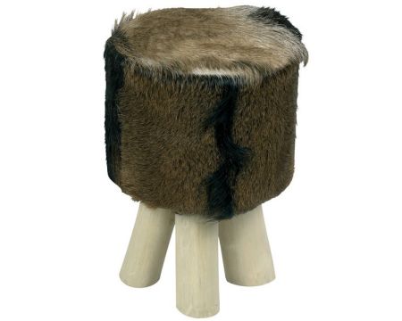 Pouf rotondo marrone "Farmer