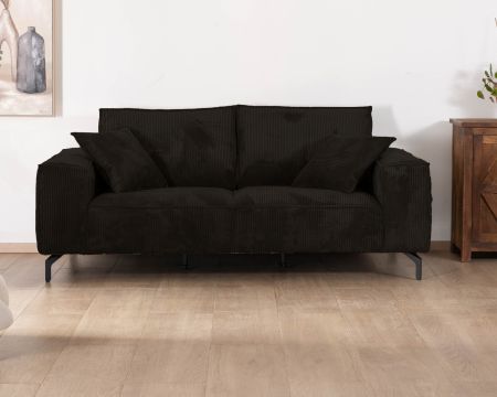 Divano comfort a 3 posti "Pueblo" in velluto a coste antracite