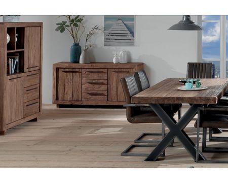 Credenza a 3 cassetti e 3 ante in teak massiccio "Oregon" Casita