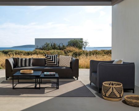 Set da giardino in alluminio e tessuto Sunbrella "Andaman Island" grigio scuro